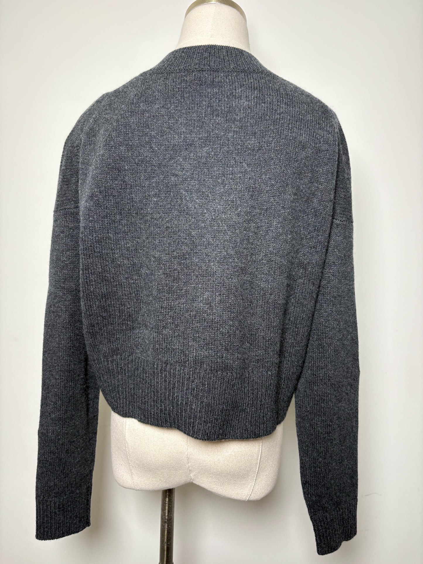 Women Size S N. Peal Charcoal Solid Cashmere NWT Sweater