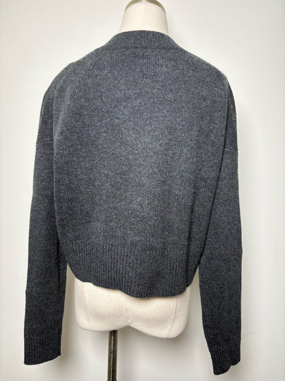 Women Size S N. Peal Charcoal Solid Cashmere NWT Sweater