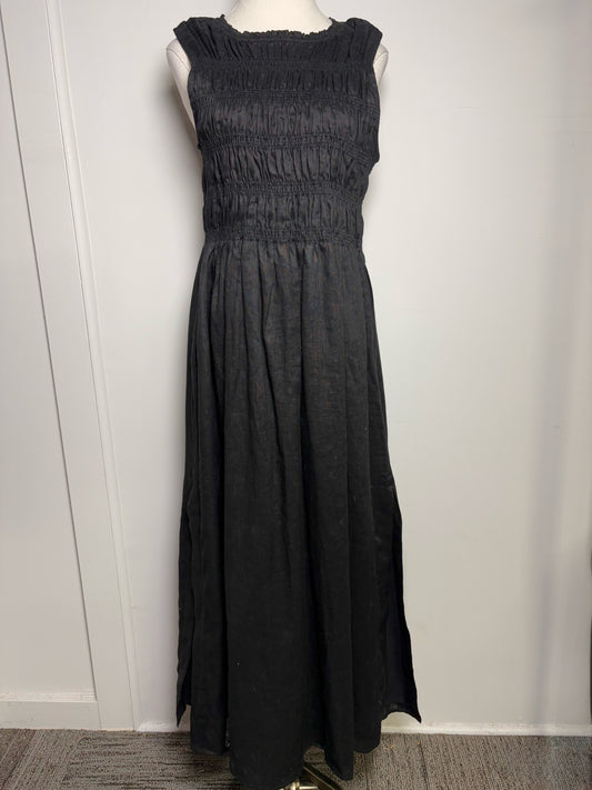 Women Size 10 DISSH Black Linen Midi NWT Dress