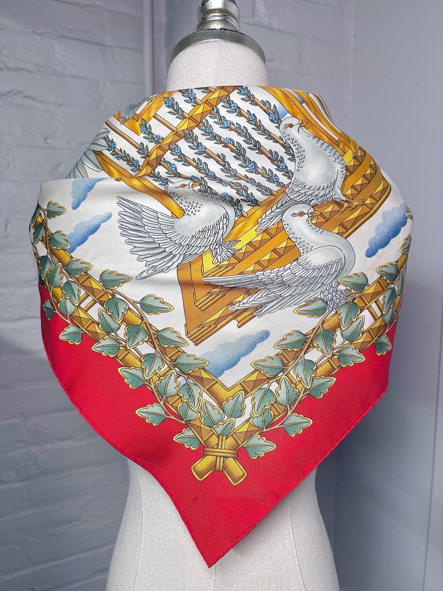 Hermes Birds Silk Multicolor Scarf