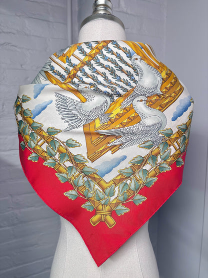 Hermes Birds Silk Multicolor Scarf