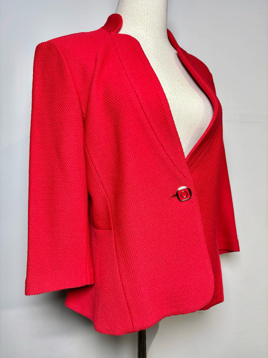Women Size 8 St. John Red Solid Blazer