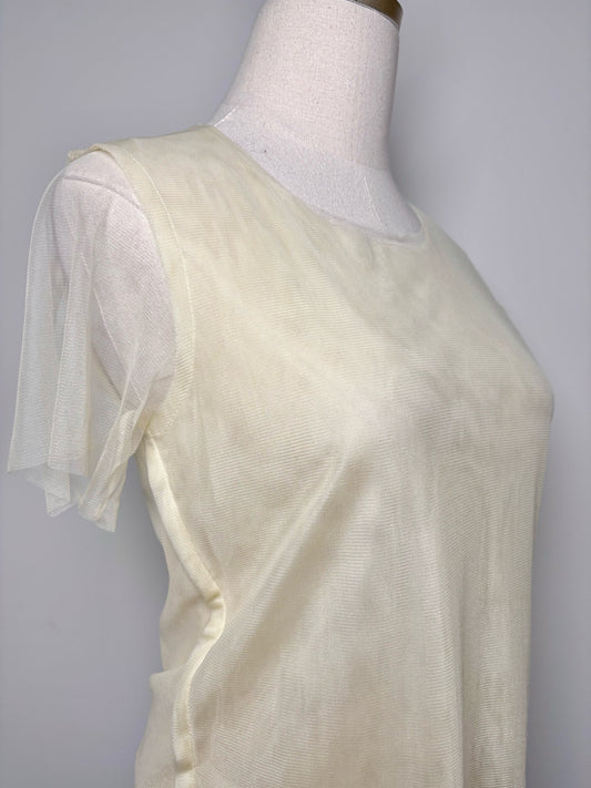 Women Size S Comme des Garcon Buttercream Solid 100% Nylon Shirt