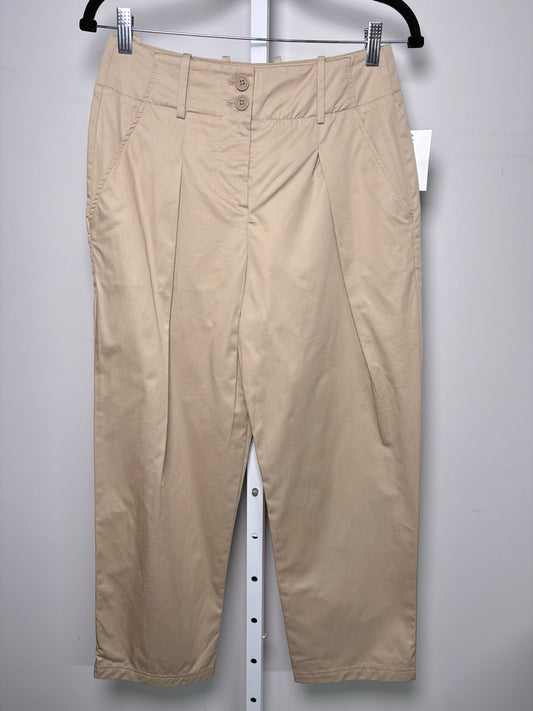 Women Size 6 IPEKYOL Khaki Cotton Barrel Leg NWT Pants