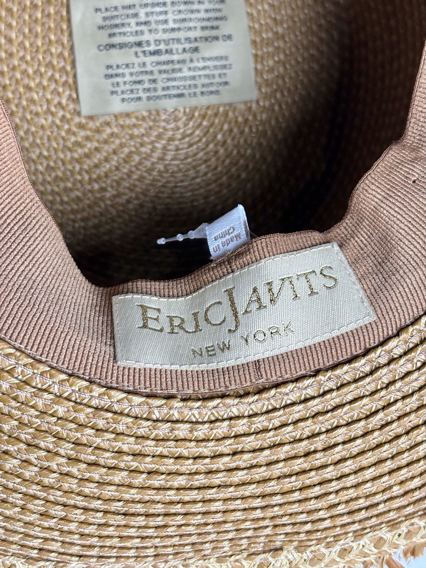 Eric Javits Straw Multi-color Pom Poms Pre-owned Natural One Size Hat