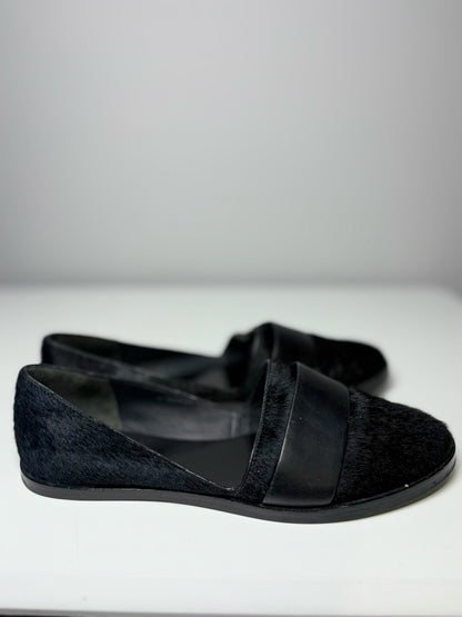W Shoe Size 37.5 (7 US) Vince Black Leather, Calf Hair NWT Flats
