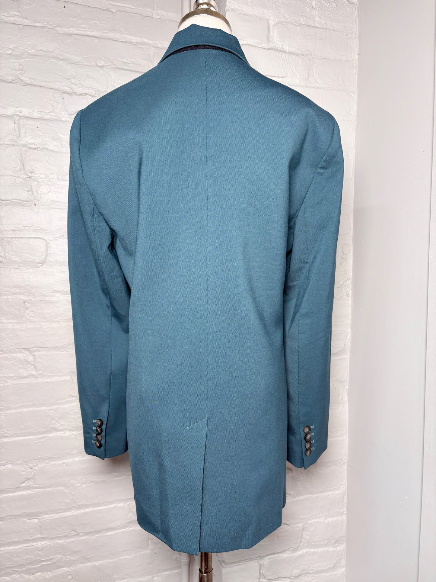 Women Size 42 Joseph Teal Solid Blazer