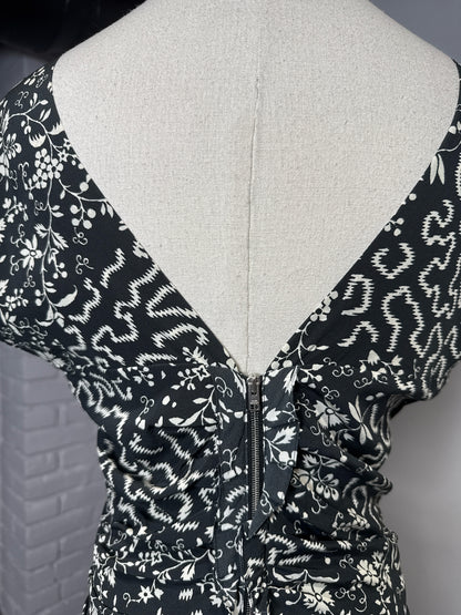 Women Size 40 (8 US-Runs Small) Isabel Marant Green-Black Floral Print MidiDress