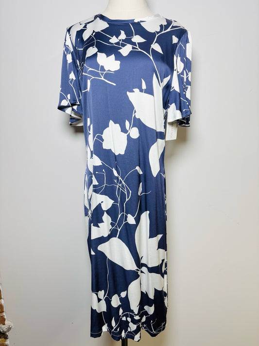 Women Size 48 Camicettasnob Blue Floral Viscose Shift Dress