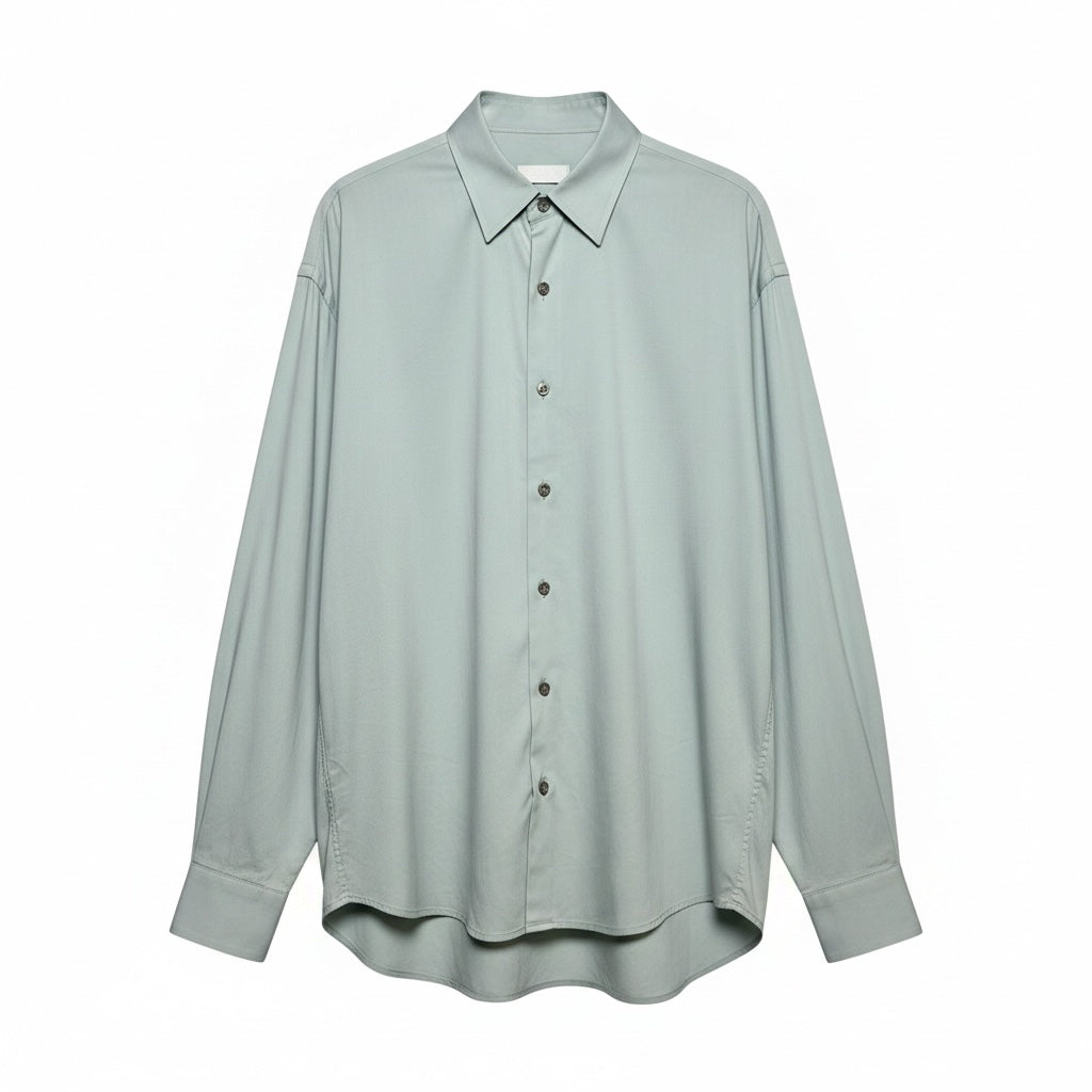 Men Size 14/15 3/4 (L) Prada Cotton Blend Green Men's Vint Pre-owned Shirt