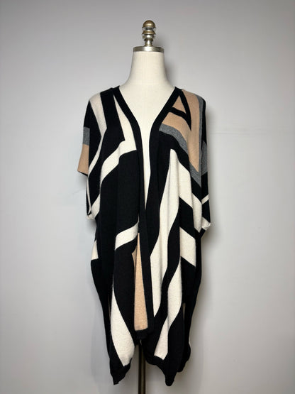 Women Size L/XL Neiman Marcus Multi-Color Geometric Print Women's Sweater