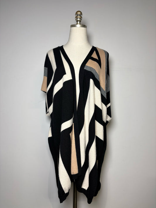 Women Size L/XL Neiman Marcus Multi-Color Geometric Print Women's Sweater