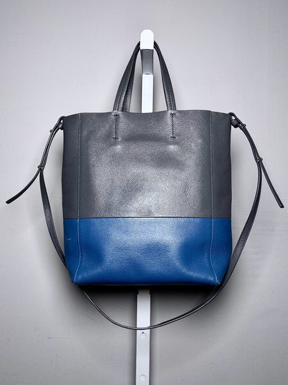 Leather Celine Colorblock Pre-owned Gray & Blue Calf Small Purse