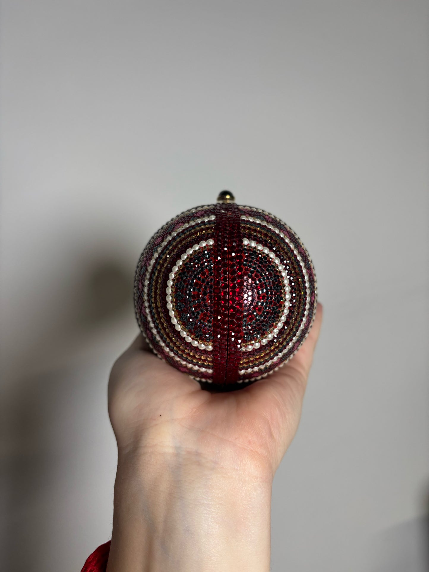 Judith Leiber Swarovski Crystals Egg Vintage Burgundy Purse