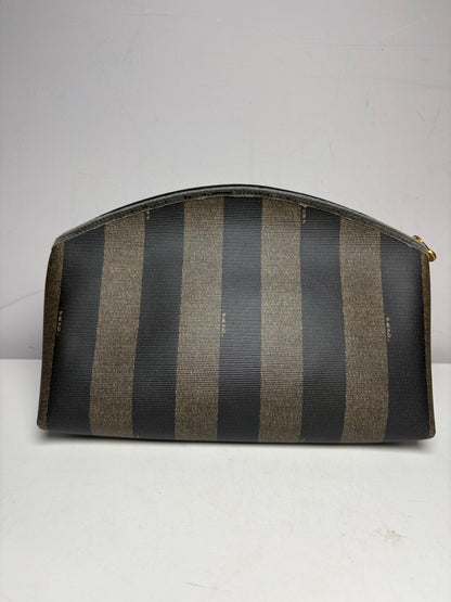 Authentic Fendi Penguin Striped Green, Black Vintage Pre-owned Pouch