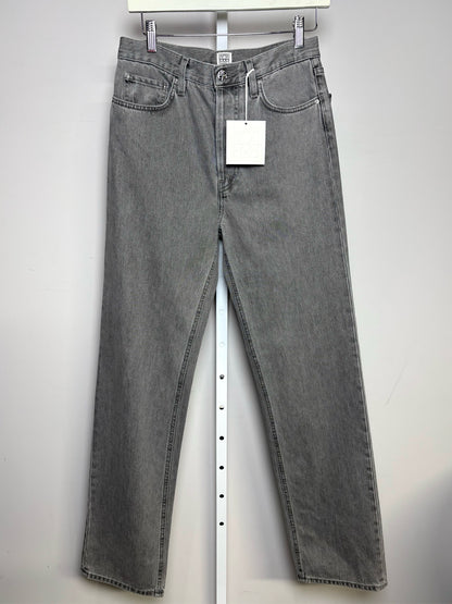 Women Size 27 (4) Toteme Gray Solid Denim NWT Classic Cut Jeans