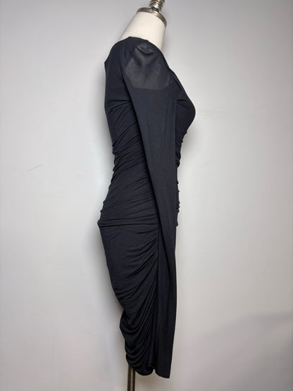 Women Size P Helmut Lang Black Pure Micro Modal LBD Pre-owned Dress