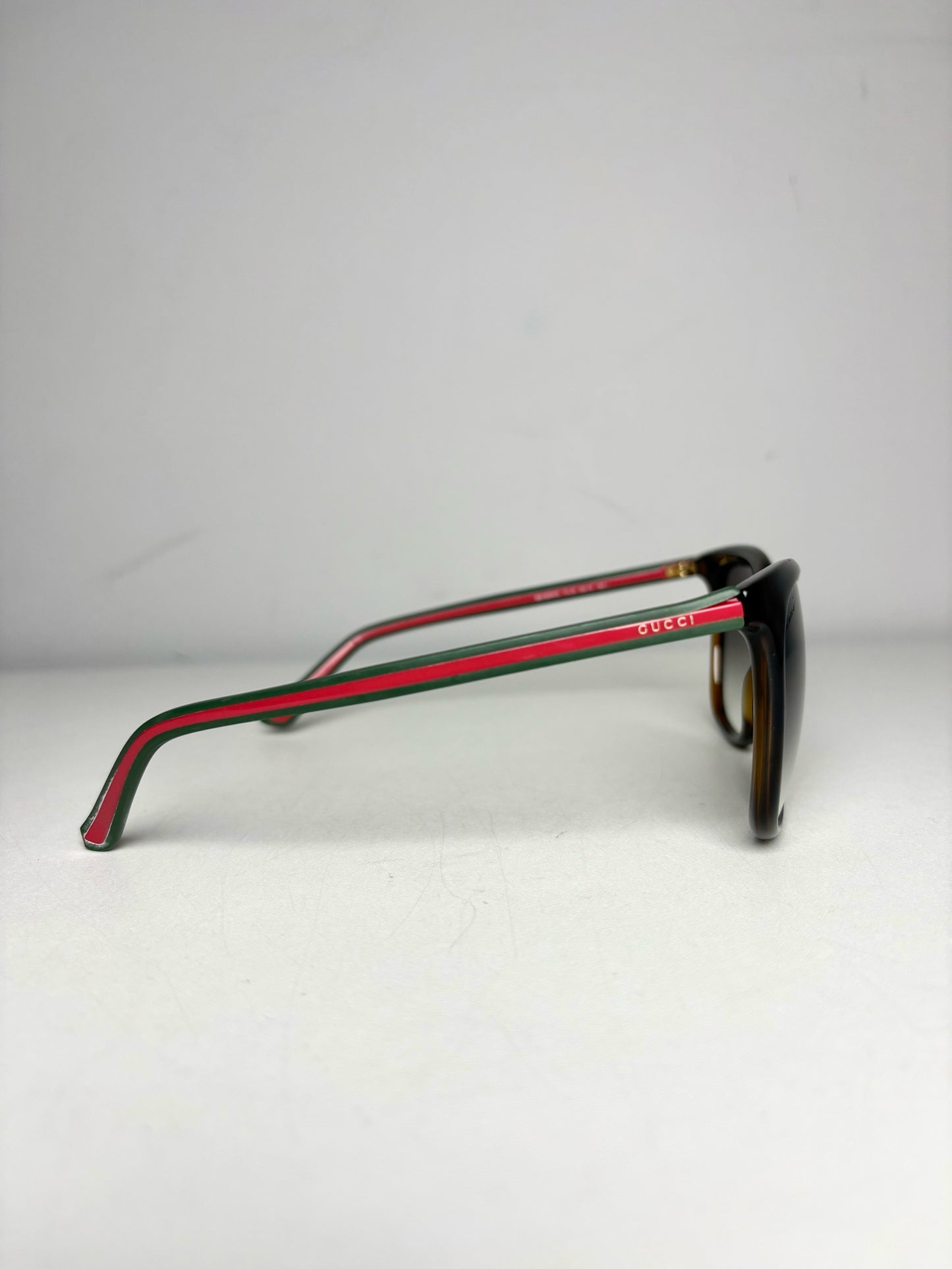 Women's Gucci GG 3649/S Brown w/Red, Green Web Stripe Acetate Sunglasses Pre-Owned