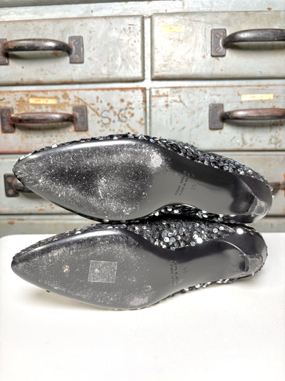 W Shoe Size 39 (8.5 US) Laurence Dacade Black Sequins Vanessa Ankle Boots