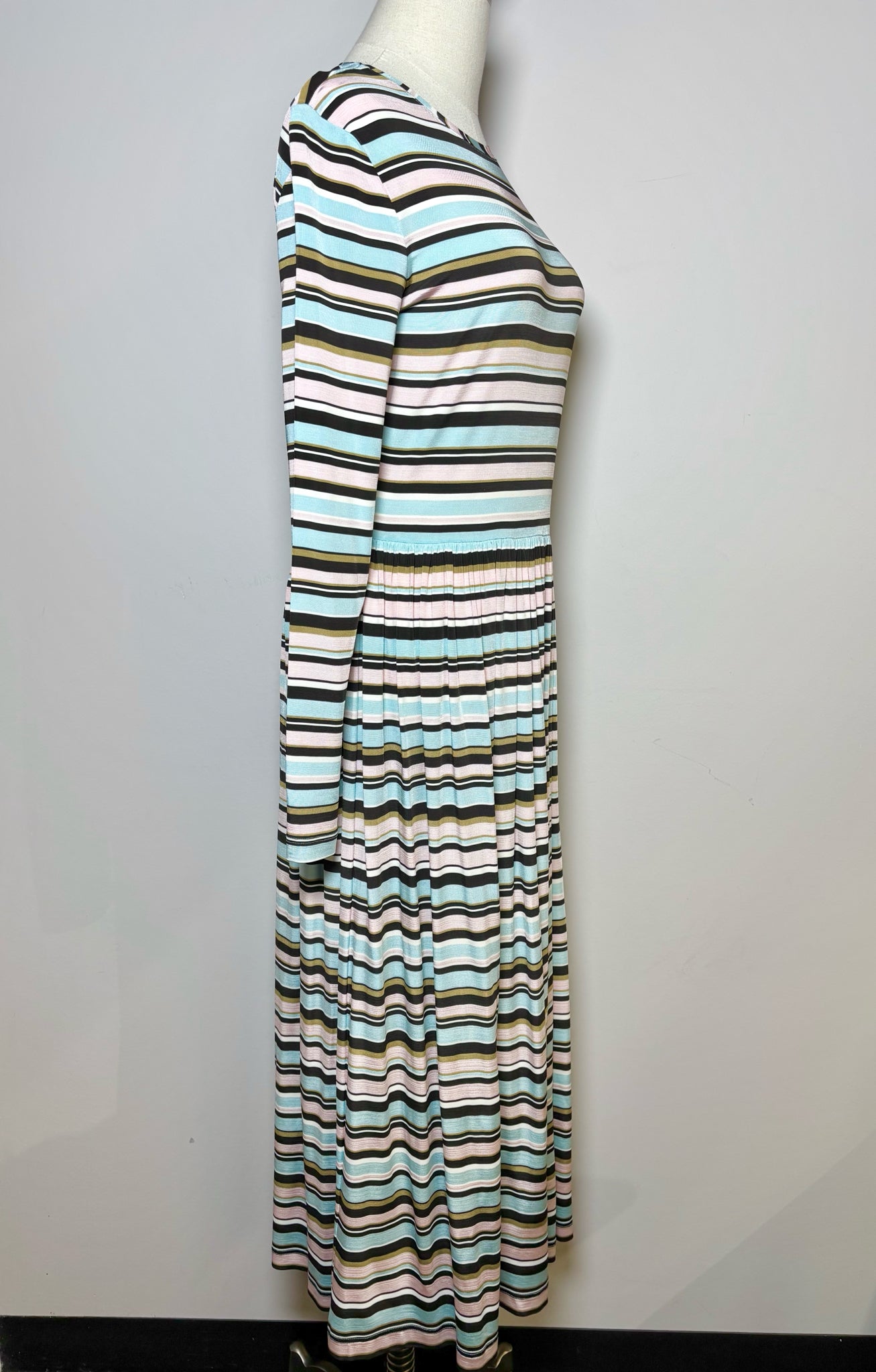 Blue Print Stine Goya Baby Blue Stripe Viscose Dress