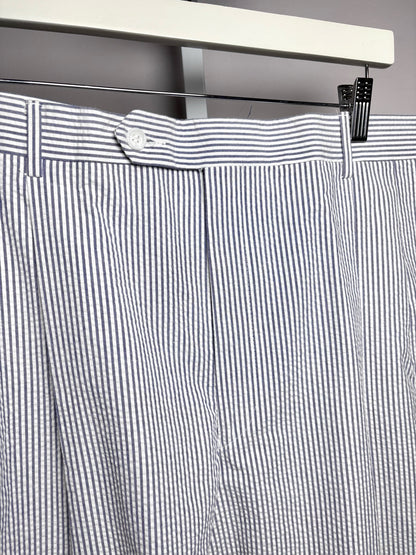 Jos. A. Bank Blue & White 100% Cotton Searsucker Men's 46R Suit NWT Pre-Owned