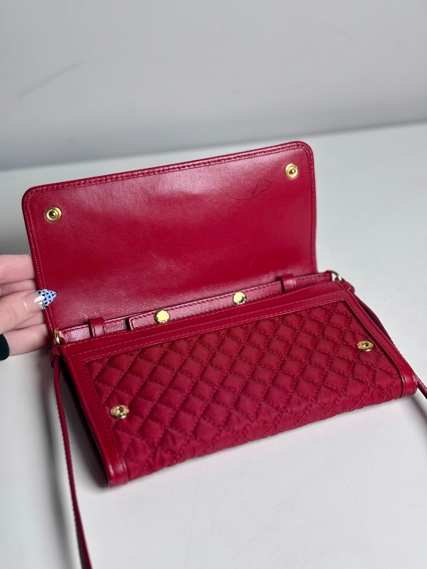 Prada Nylon Pre-owned Red Small Wallet