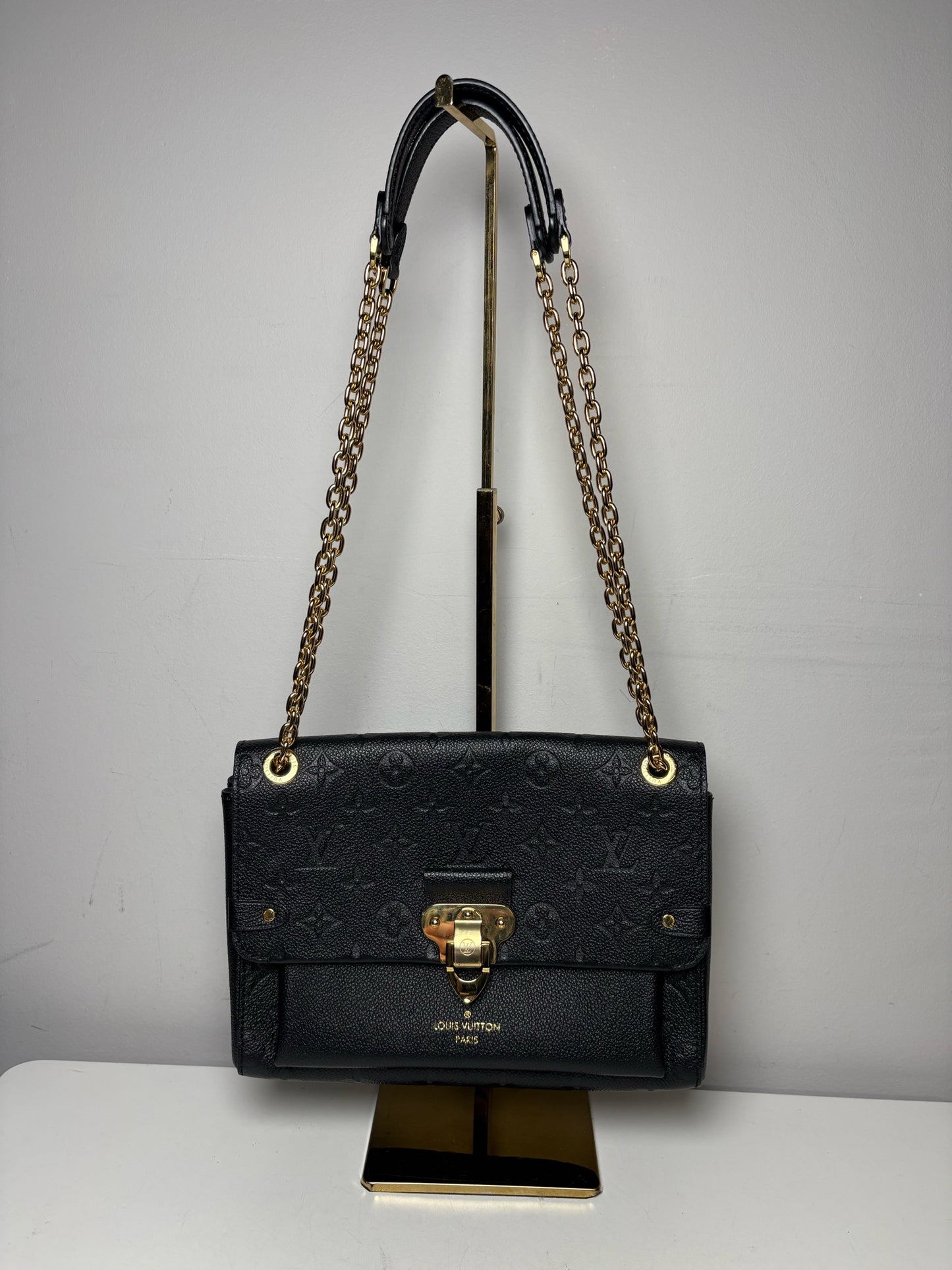 Women's Authentic Louis Vuitton Vavin PM Black Monogram Empreinte Leather Pre-Owned Small Purse
