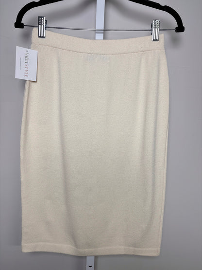 Women Size 4 St. John Cream Knit Skirt