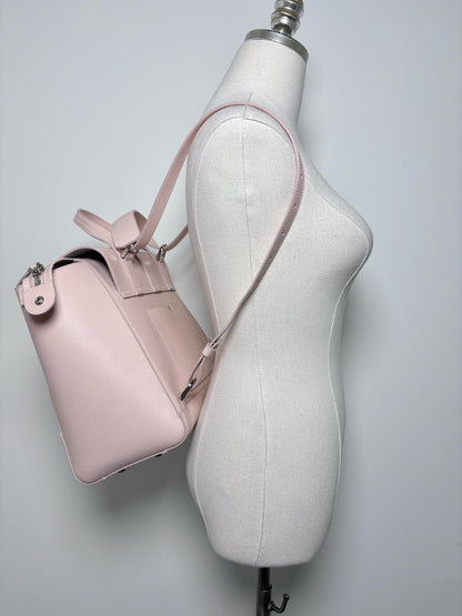 NWOT Blush Pink Pebble Grain Leather Maestra Backpack/Crossbody Purse