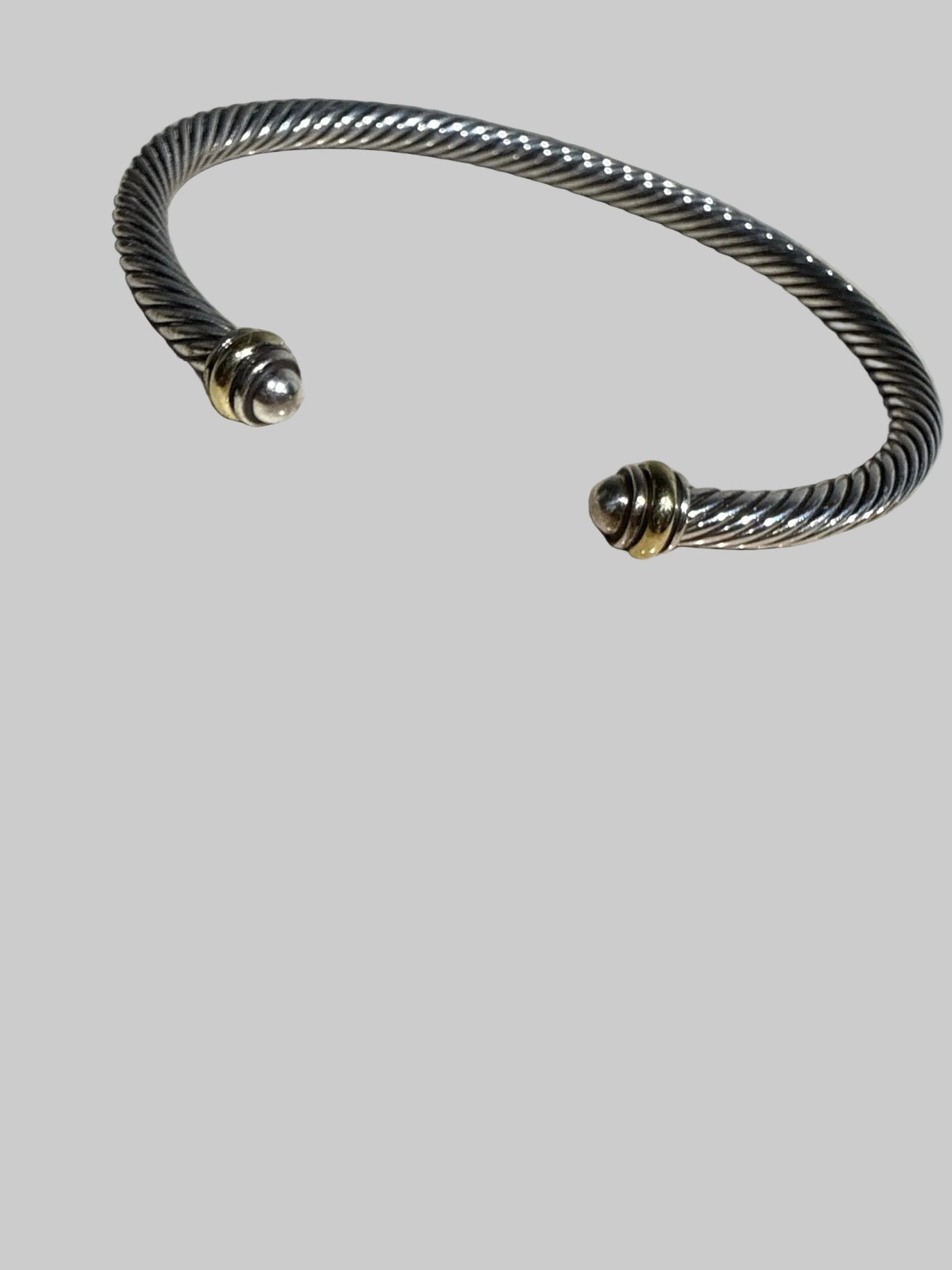David Yurman Cable Twist 4mm Sterling Silver/18k Yellow Gold Bracelet