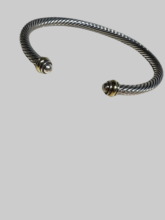 David Yurman Cable Twist 4mm Sterling Silver/18k Yellow Gold Bracelet