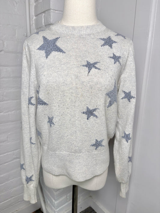 Women Size S Rebecca Taylor Gray Stars Wool Blend Sweater