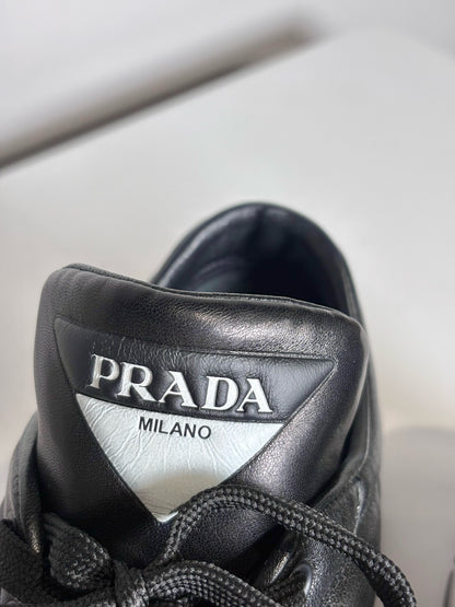 W Shoe Size 40 (10) Prada Prax 01 Black, White Calfskin Women's Sneakers