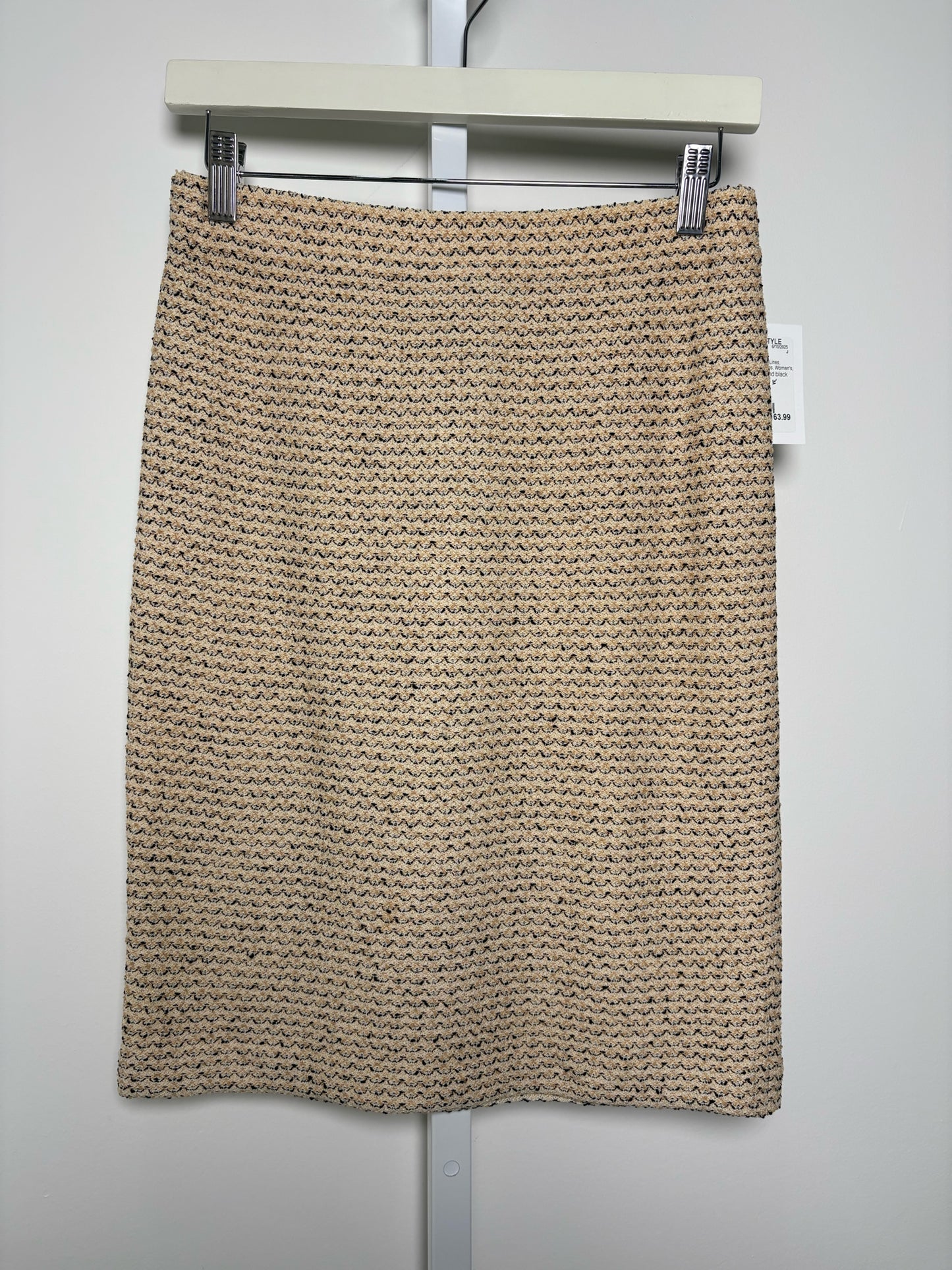 Women Size 2 St. John Yellow Squiggly Lines Skirt