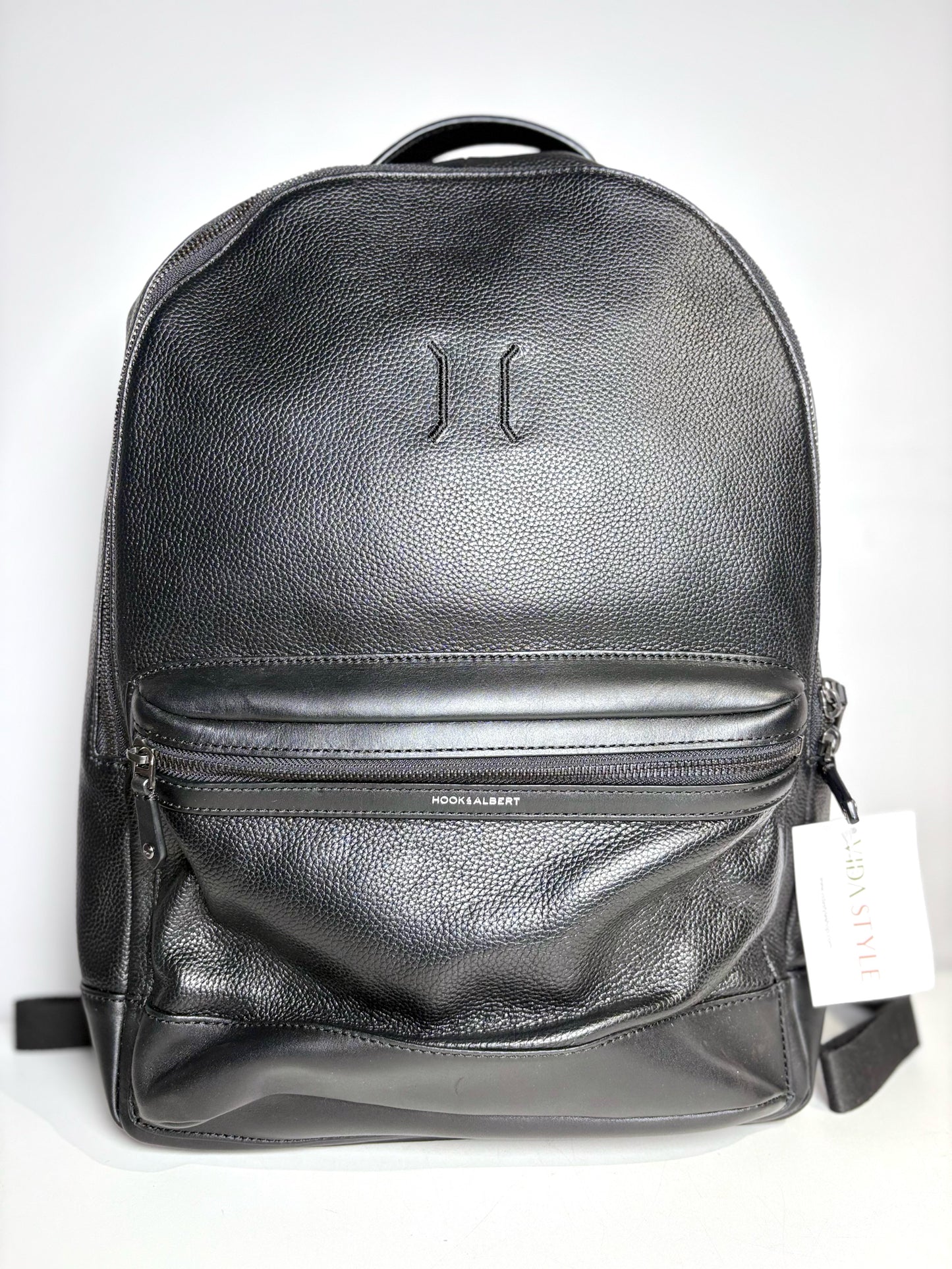 Hook & Albert Black Leather Men's Backpack