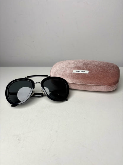 Miu Miu Women's Pre-owned Black Acetate Sunglasses
