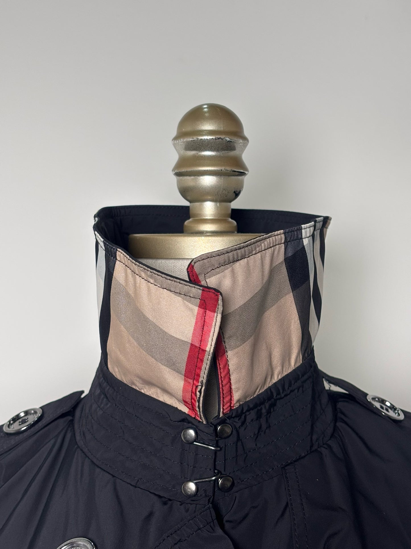 Women Size 16 Burberry Black Solid Trench Coat