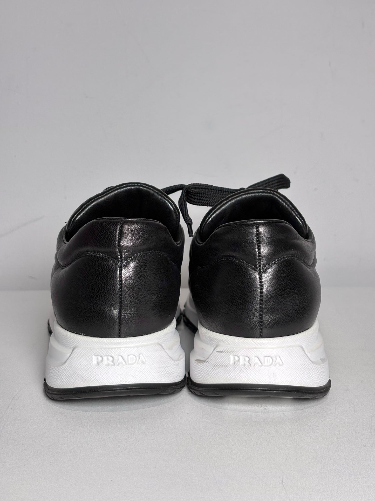 W Shoe Size 40 (10) Prada Prax 01 Black, White Calfskin Women's Sneakers