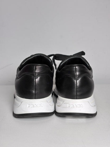 W Shoe Size 40 (10) Prada Prax 01 Black, White Calfskin Women's Sneakers