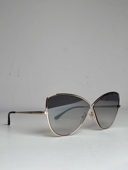 Tom Ford TF569 Rose Gold Elise Women's Pre-owned Silver Metal Sunglasses