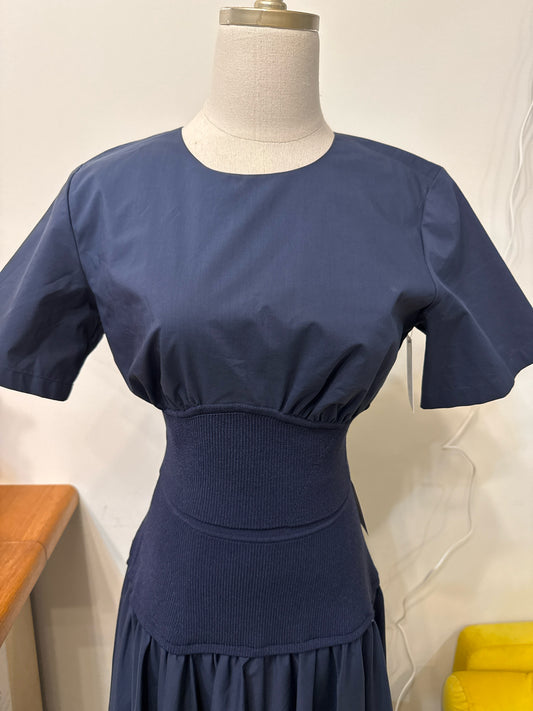 Women Size S Jonathan Simkhai Blue Solid Knit Waistband Pre-owned Top