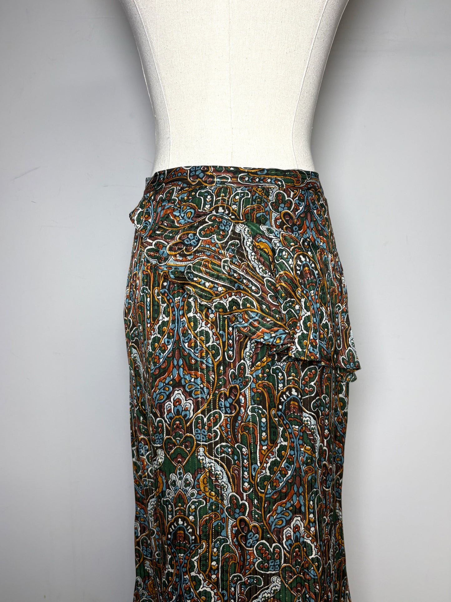 Women Size 10 Veronica Beard "Trixie Skirt" Multicolor Paisley Skirt Pre-Owned