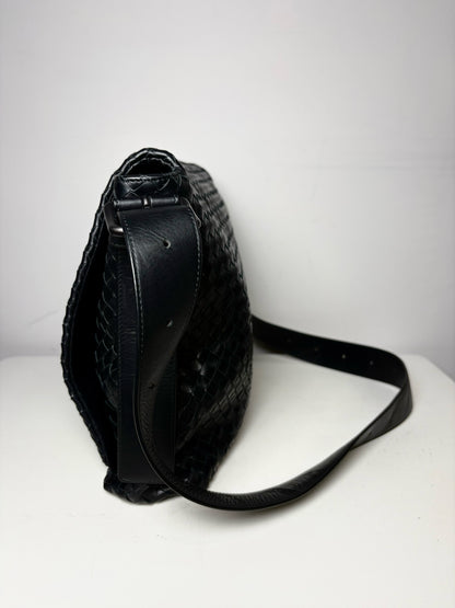 Bottega Veneta Woven Leather Pre-owned Black Calfskin Large Purse