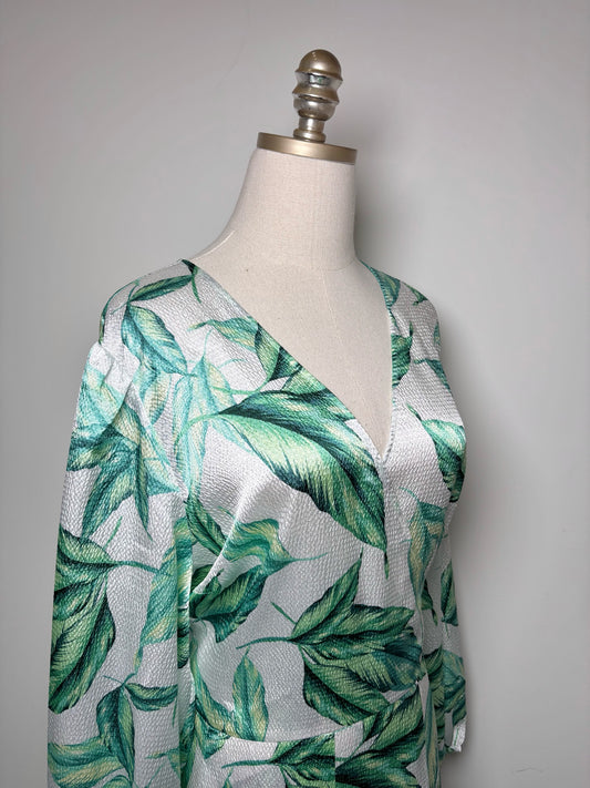 Women Size 20 Draper James Green, White Leaves Polyester NWT Dress