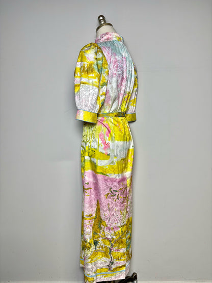Women Size M Hunter Bell Ethereal Garden Print Midi Pre-owned NWT Dress