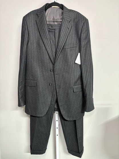 Burberry Black, Charcoal 100% Wool Striped Men's 42L Suit