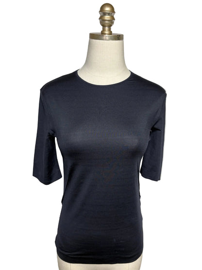 Women Size S Jil Sander Black Silk Blend Vintage Pre-owned T-Shirt
