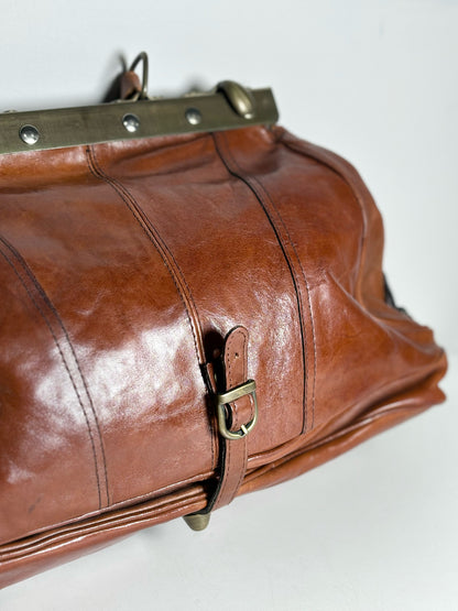 Vintage 100% Leather Doctor's Pre-owned Chestnut Brown Bag