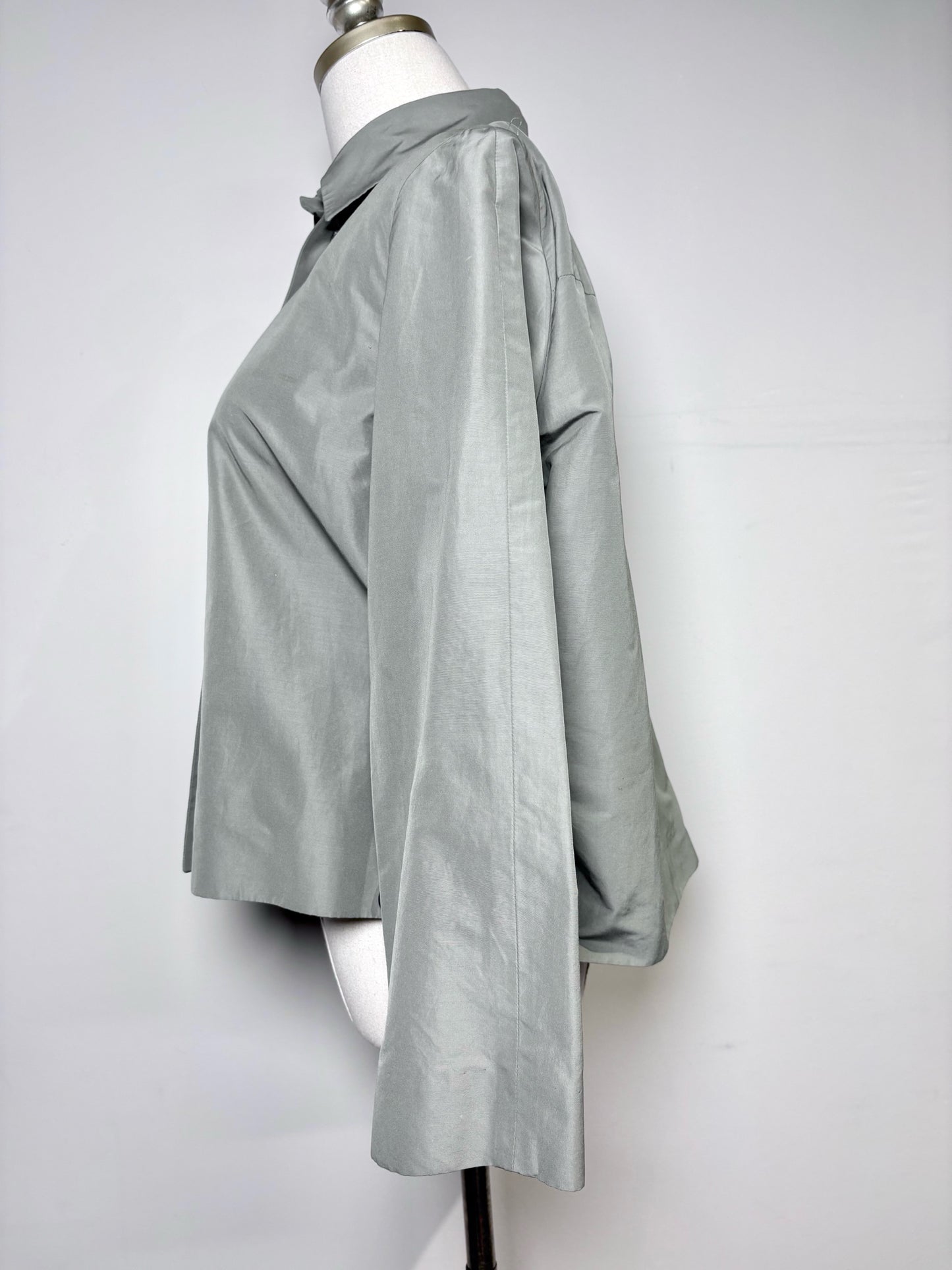 Women Size 36 (2) Jil Sander Olive Green Solid 100% Cotton Jacket