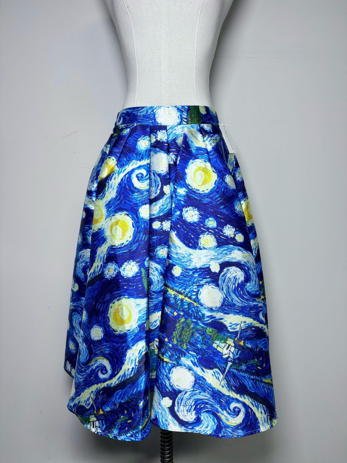 Women Size S Davida Blue Van Gogh Starry Night Skirt